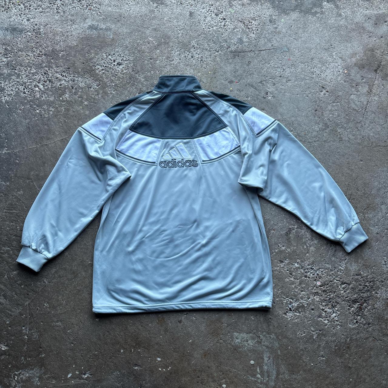 90s Grey Adidas Track jacket - M