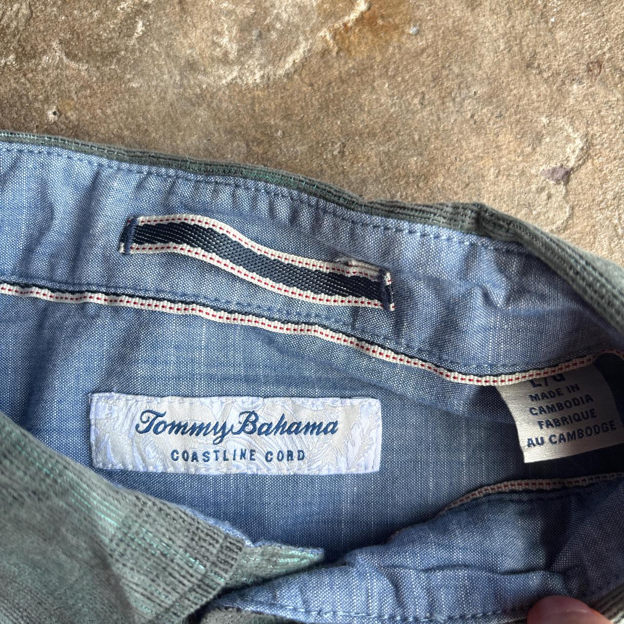 Green & Grey Plaid Tommy Bahama Corduroy Shirt - L