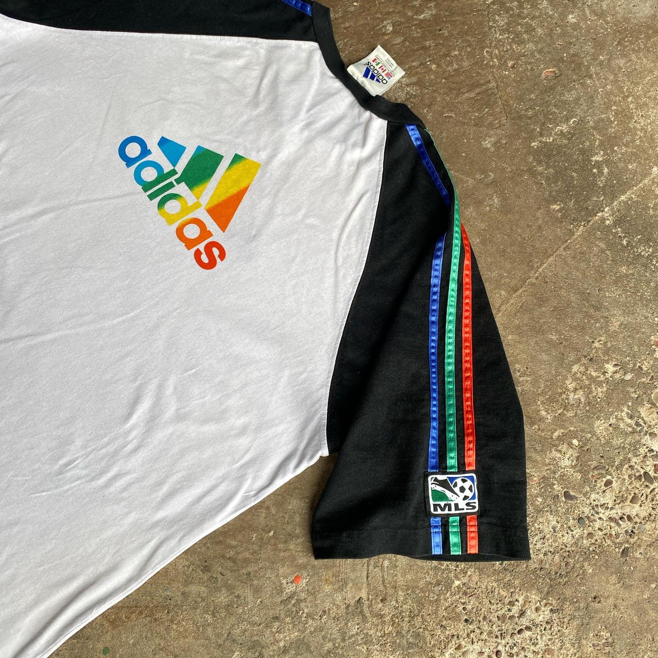 Vintage White & Black Kansas City Wizards Adidas MLS T-Shirt - 2XL