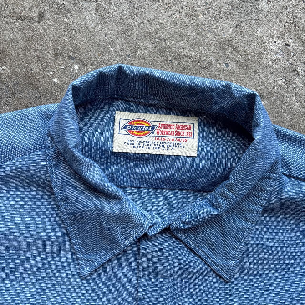 Blue Button Up Dickies Long-Sleeve Shirt