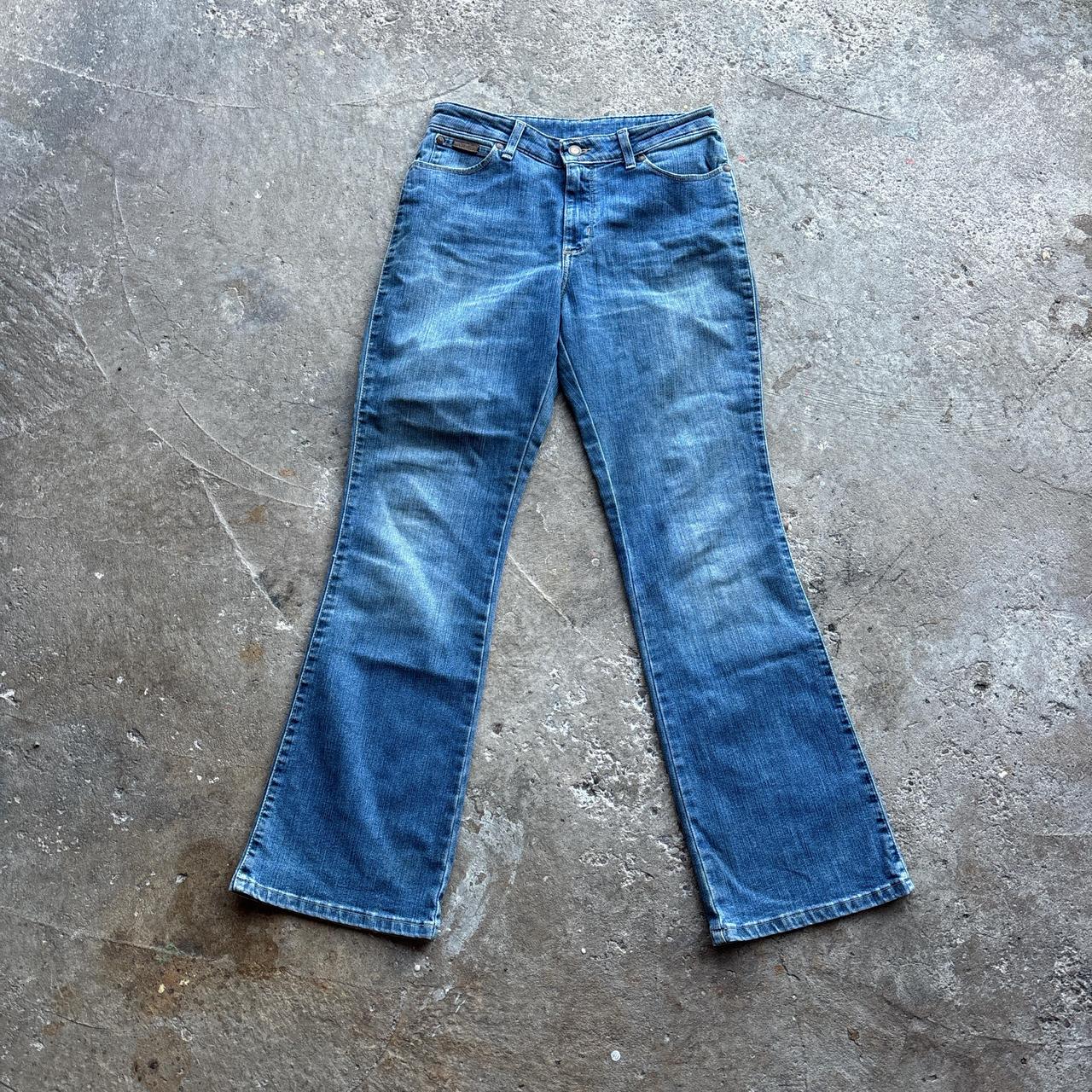 Blue Denim Flared Wrangler Jeans