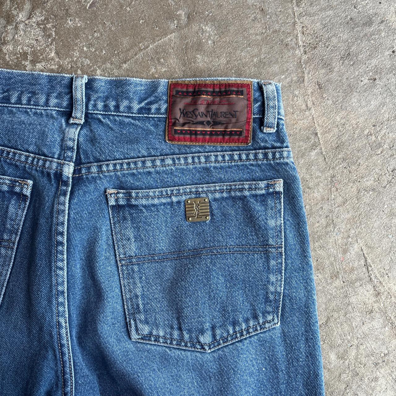 Blue Straight Fit YSL Denim Jeans