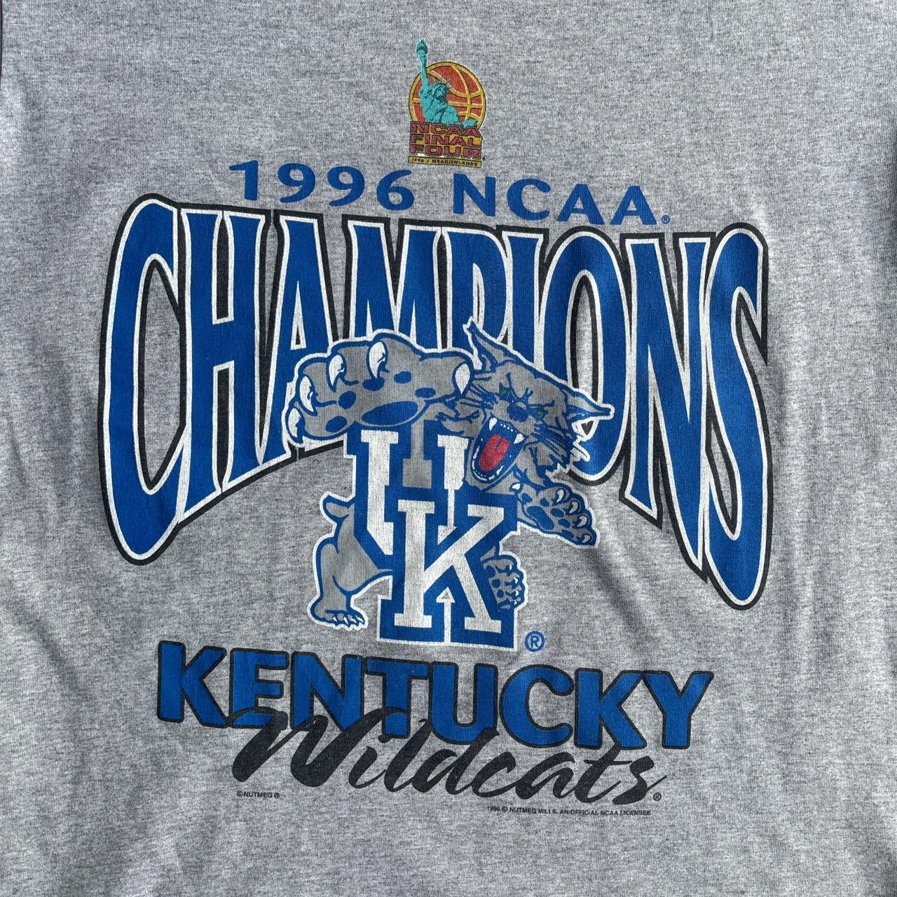 Grey 1996 Kentucky Wildcats Champions Vintage Lee Sport T-Shirt