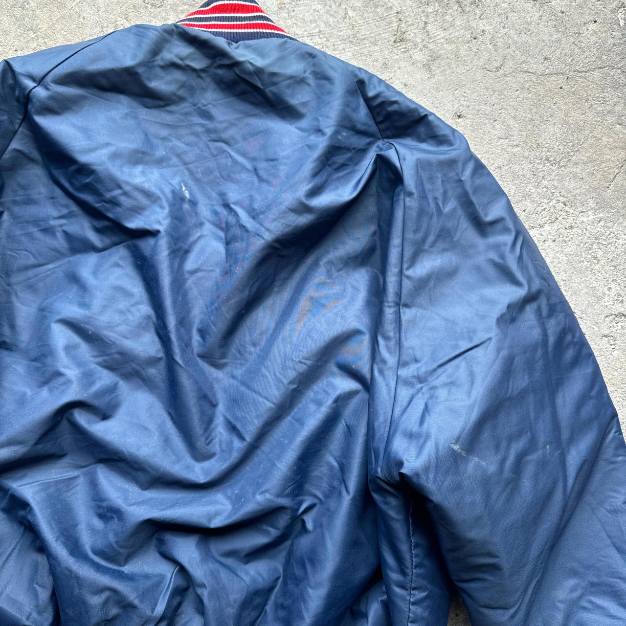 Navy blue vintage jacket with embroidered detailing