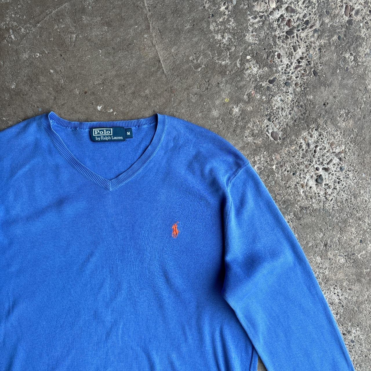 Blue Polo Ralph Lauren V-Neck Jumper - M