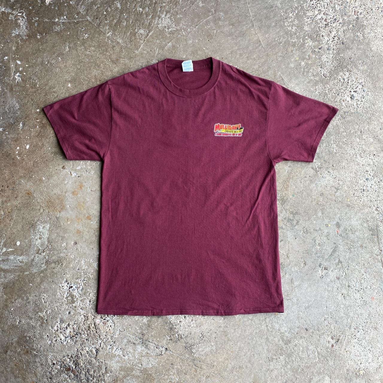 Burgundy Graphic Bar T-Shirt - L