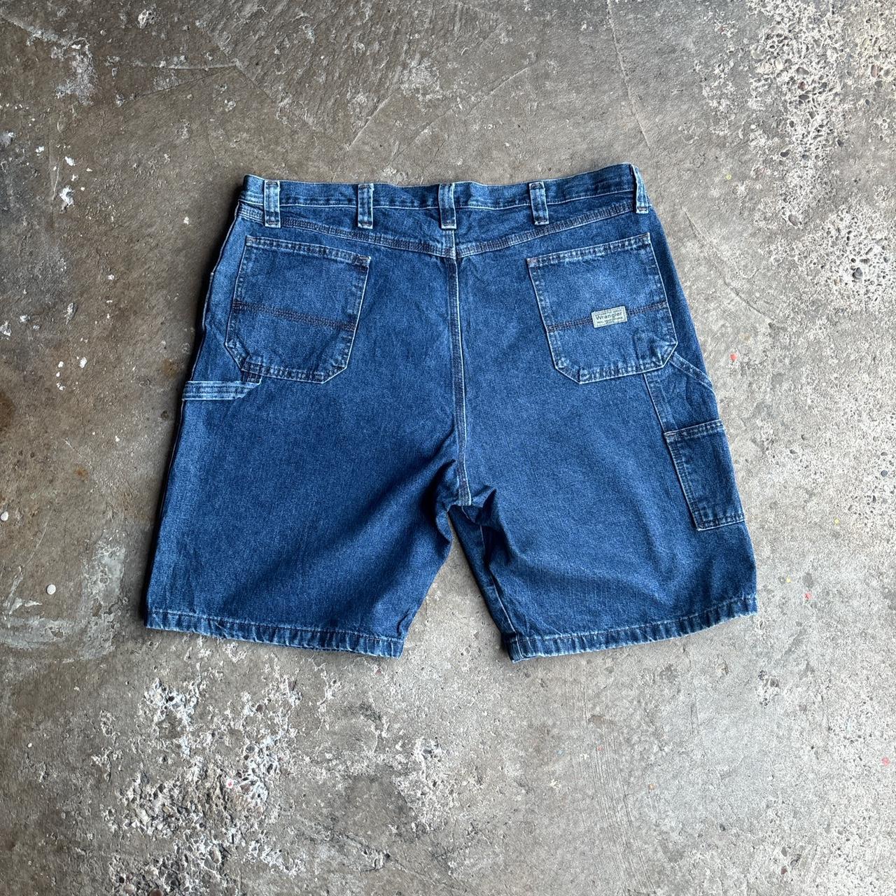 Deep Blue Denim Wrangler Carpenter Jean Shorts