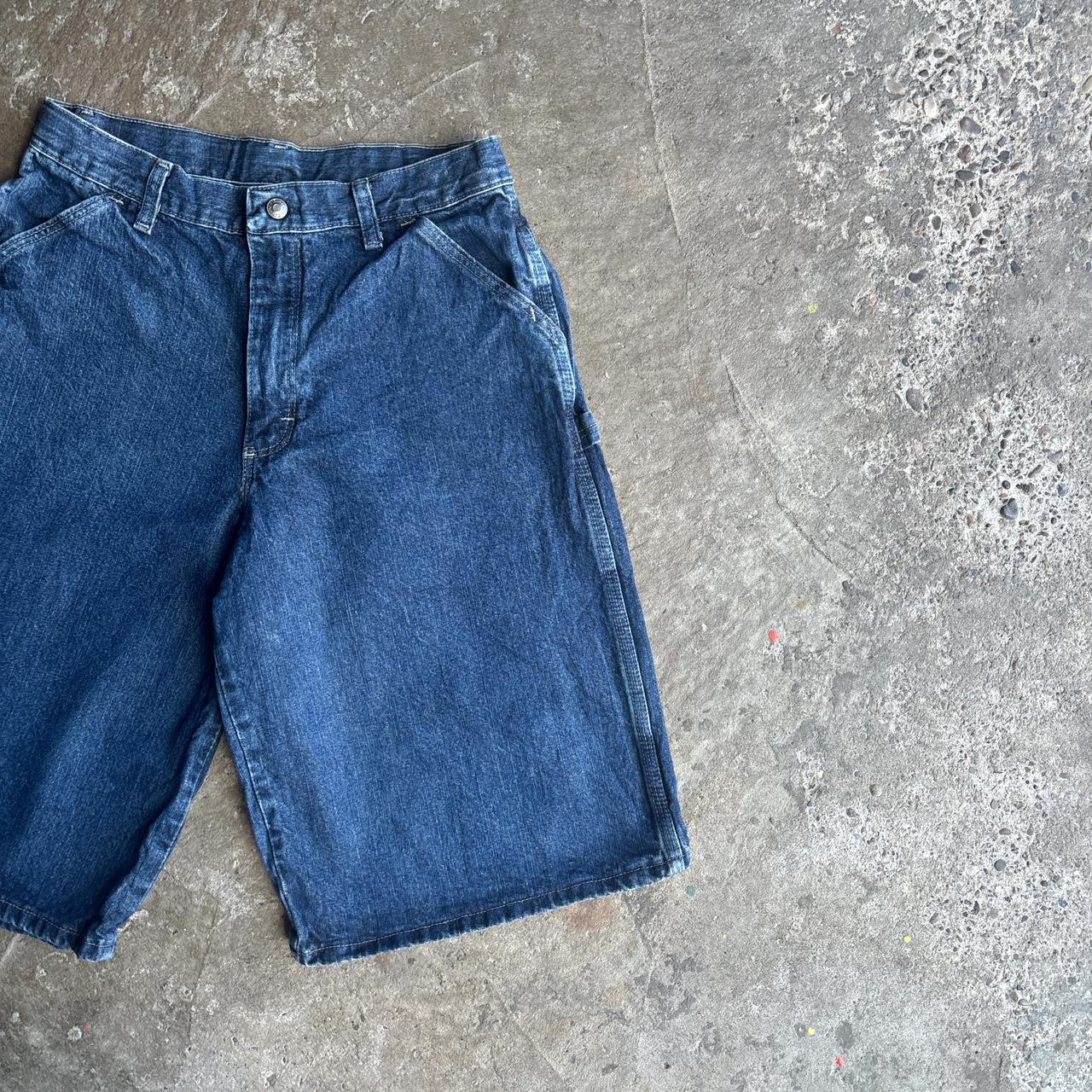 Navy Denim Wrangler Carpenter Jean Shorts - W30