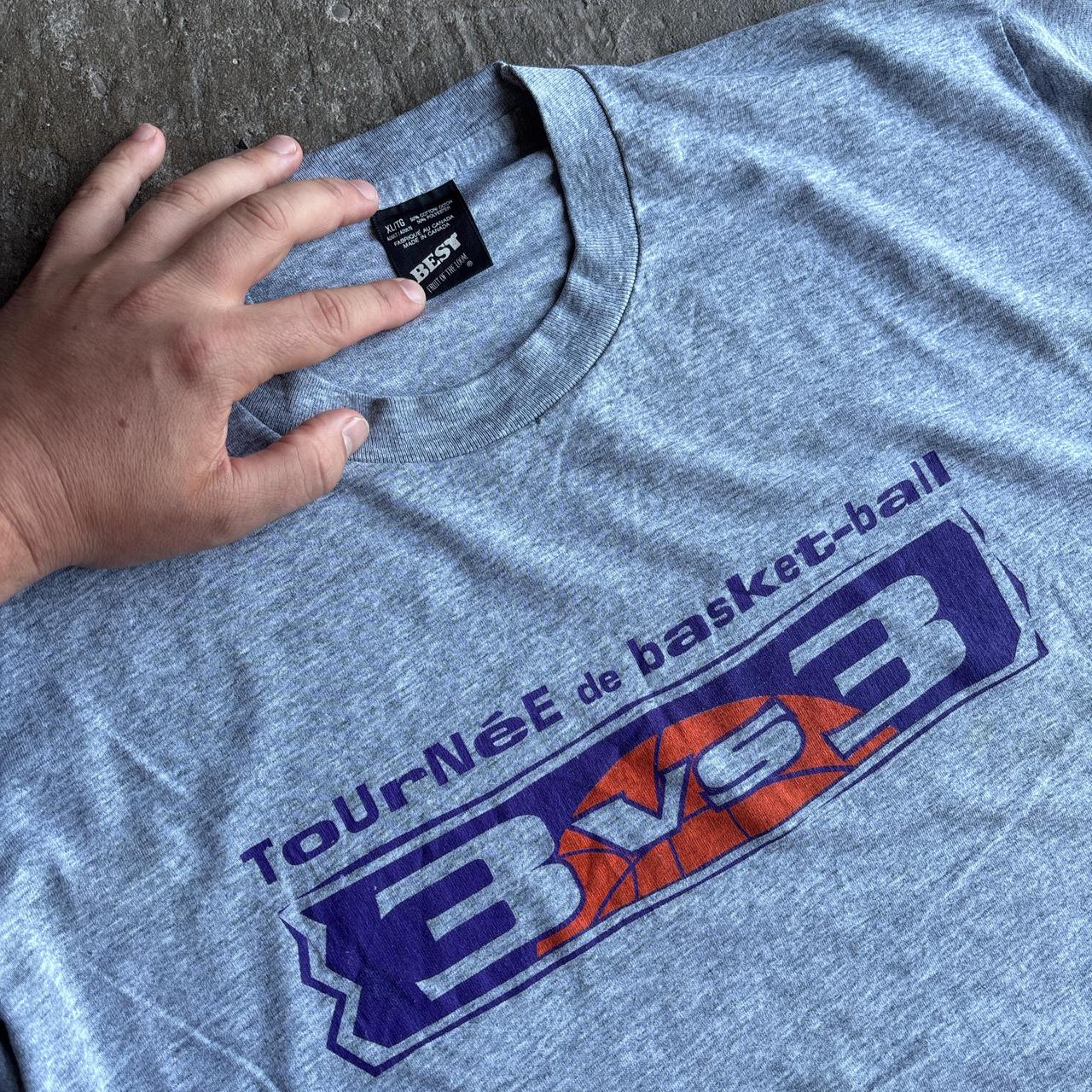 90s Grey ‘Tournée de Basket-ball’ single stitch tee