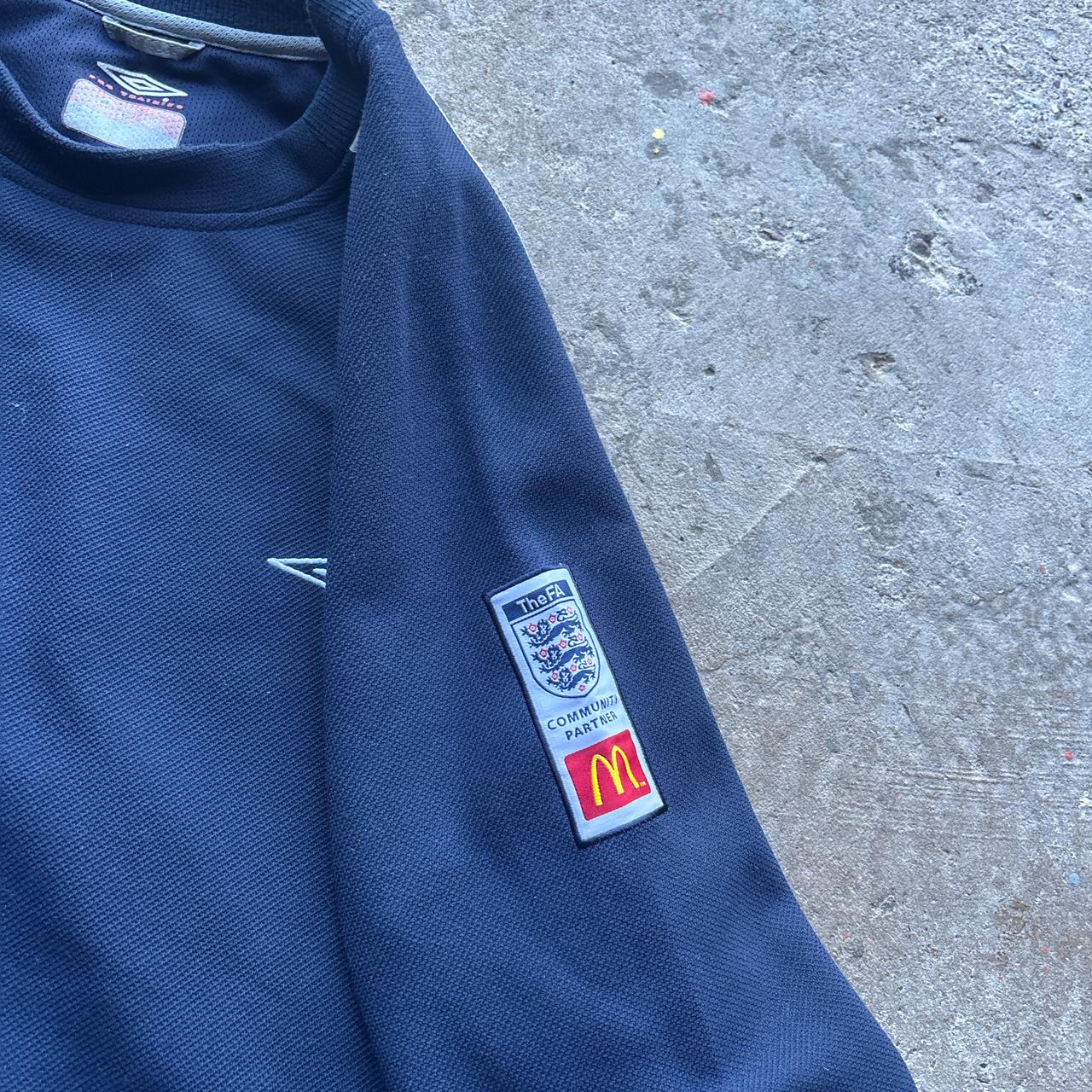 00s Navy Umbro Pr Training England Sweatshirt - XL