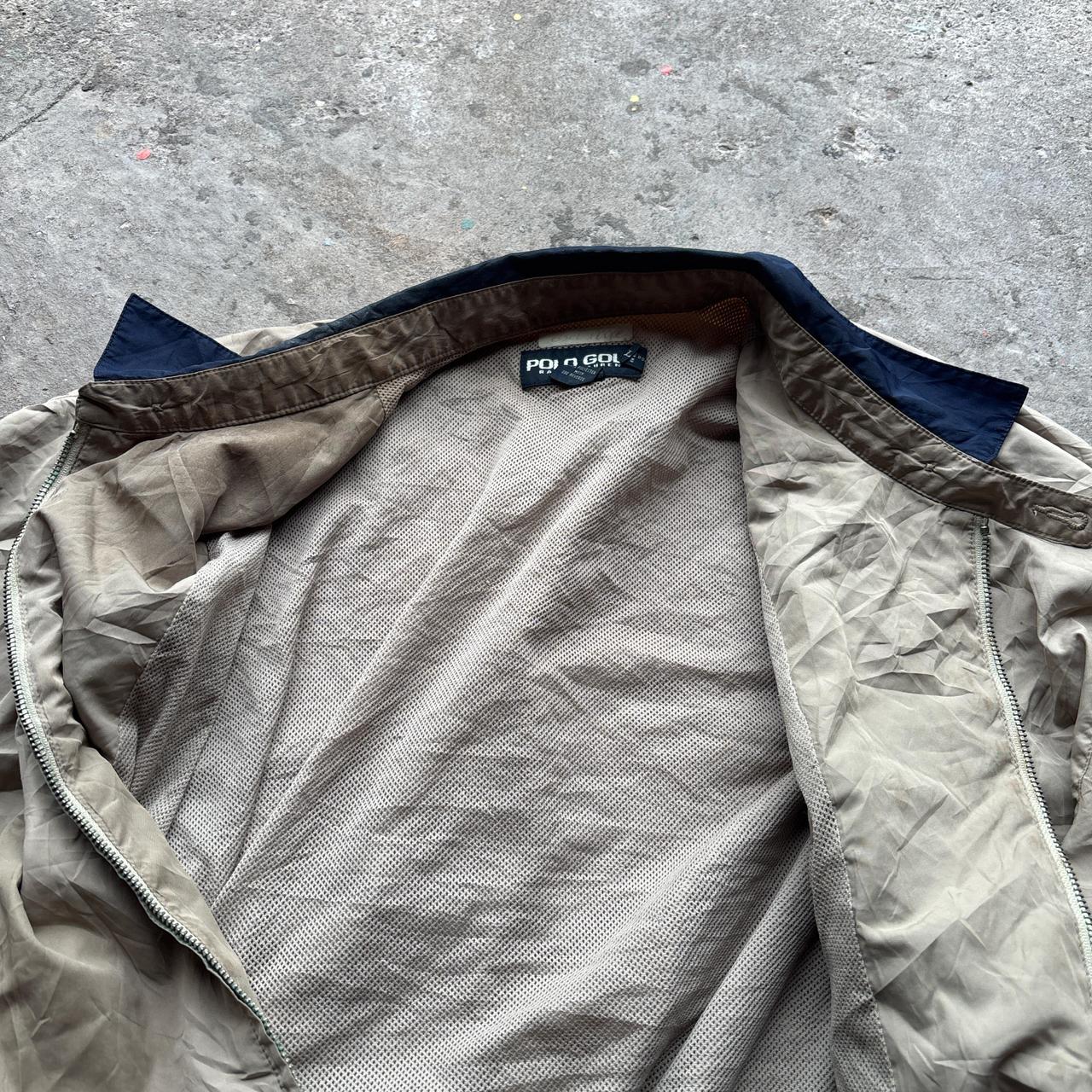 Cream Ralph Lauren Polo Golf jacket with navy collar