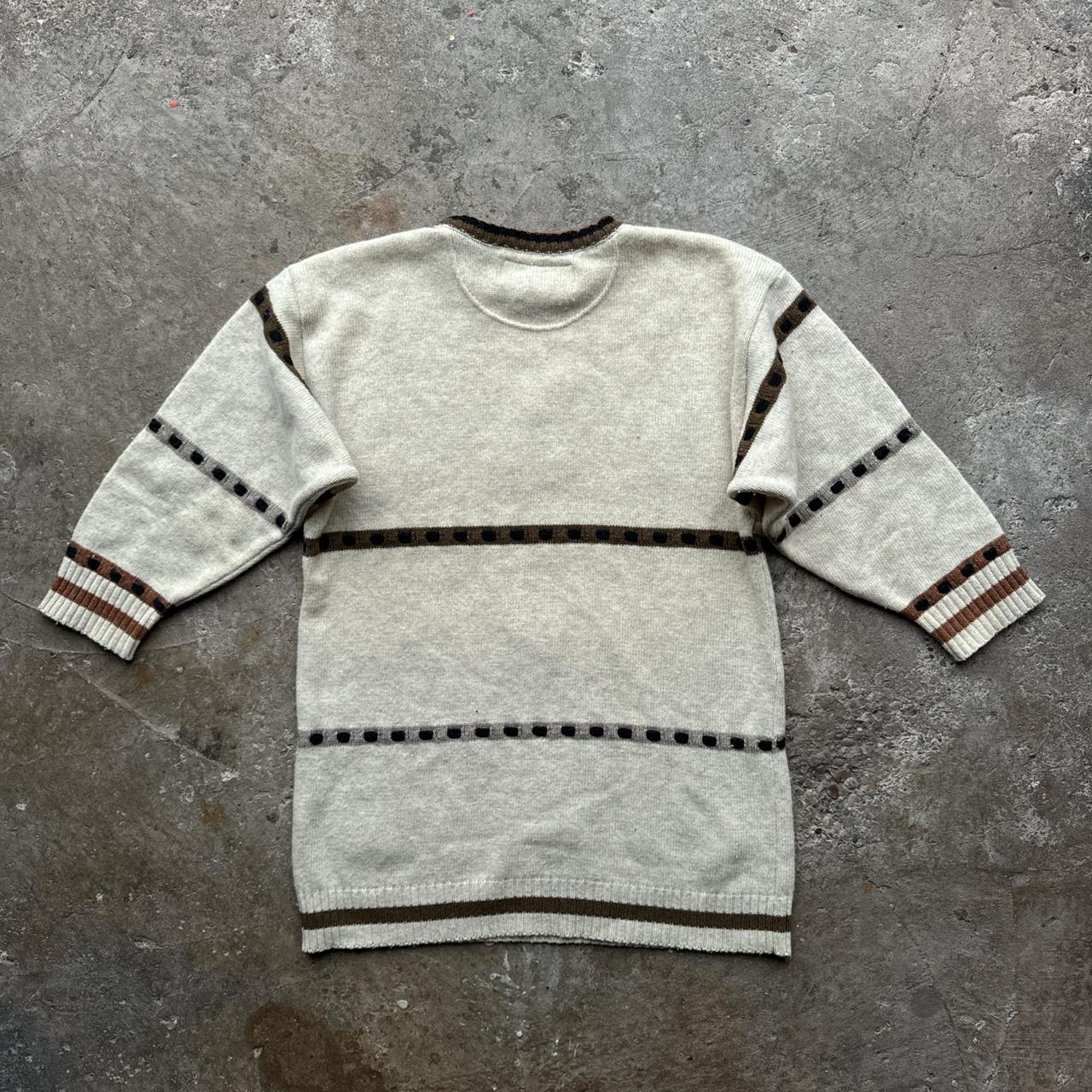 Handmade cream knitted jumper with detailing