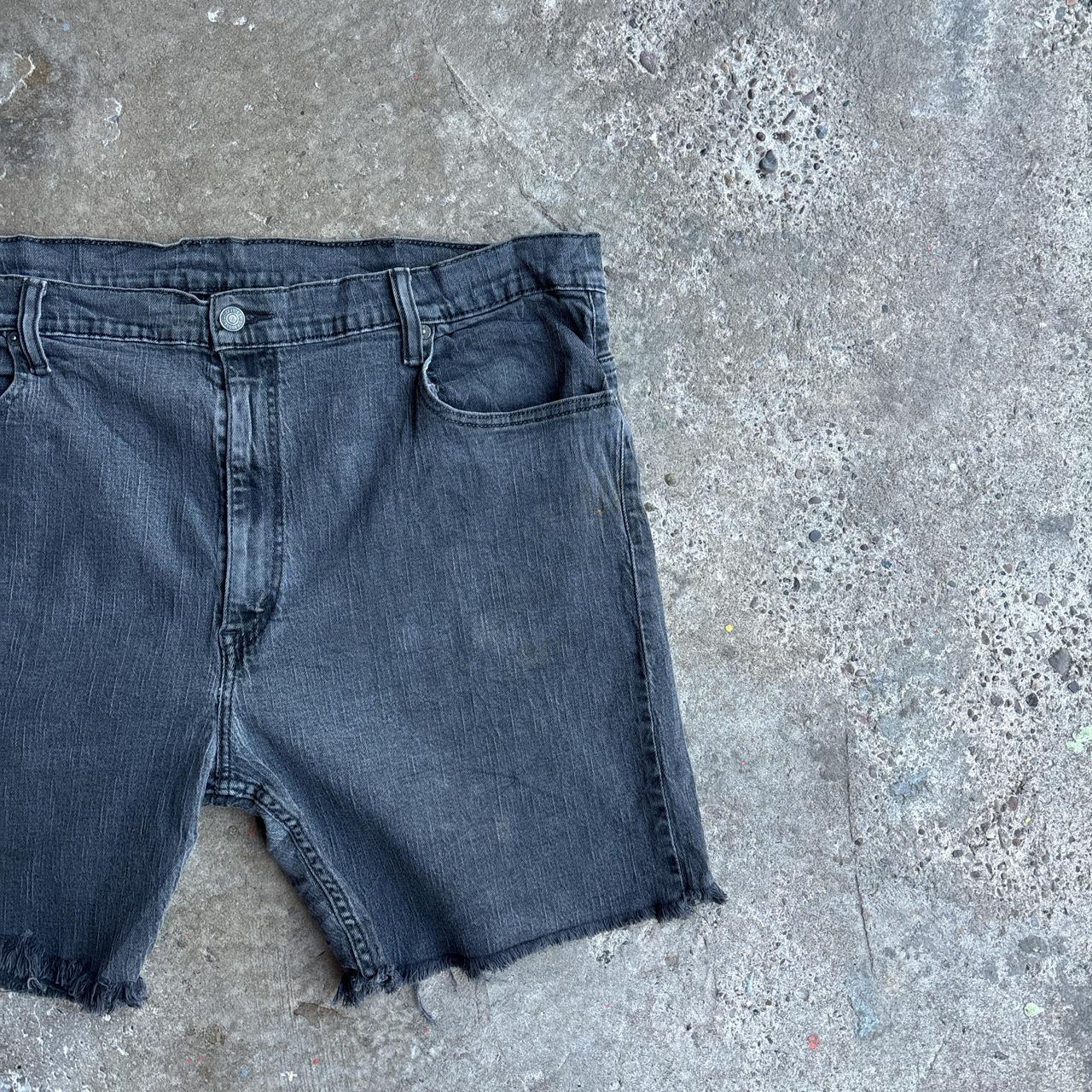 Washed Black Denim Cut Levi’s 569 Jean Shorts