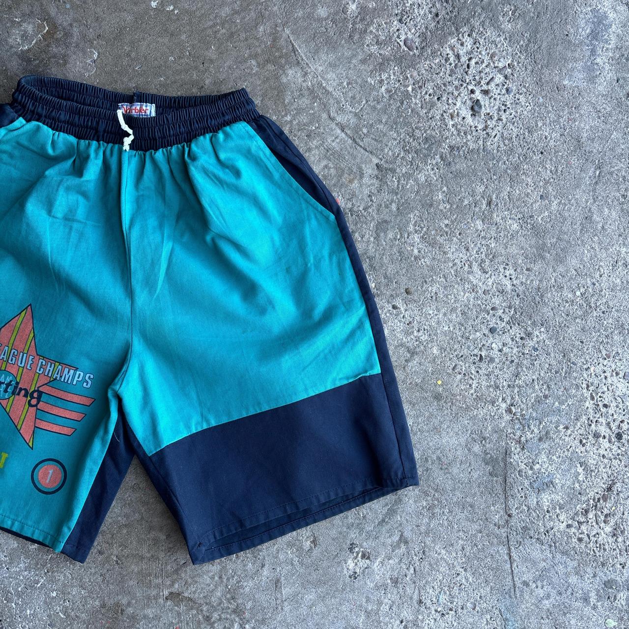Navy & Teal ‘Warbler’ 100% Cotton Shorts
