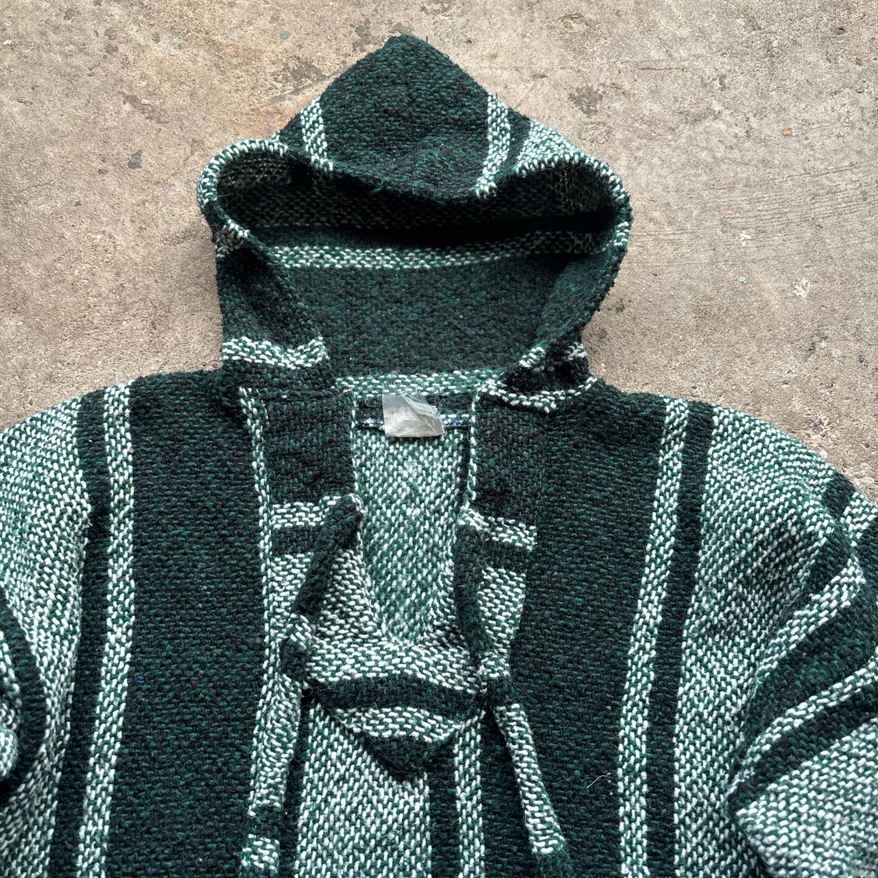 Green and white baja smock