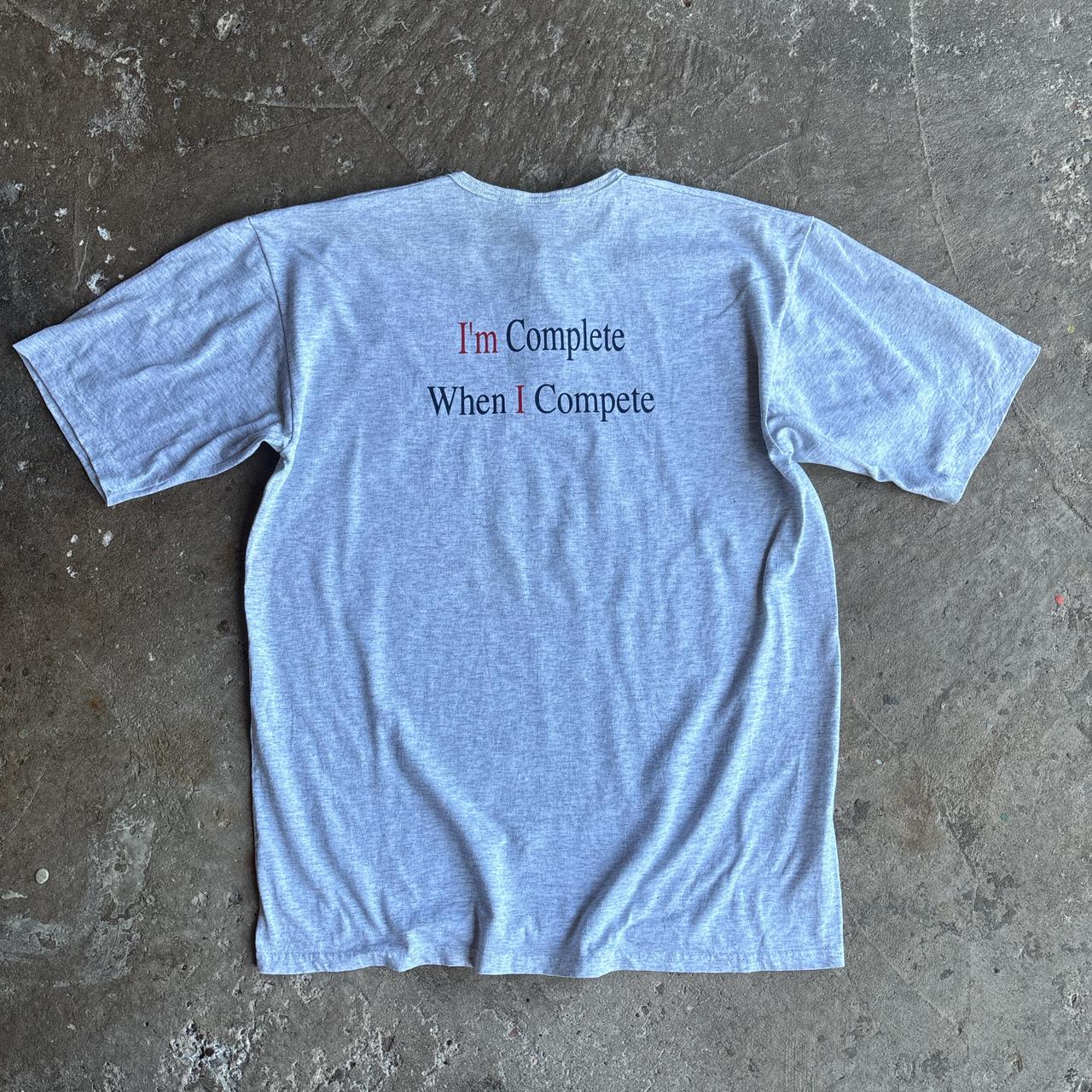 Grey ‘I ❤️ to Compete’ single-stitch button up t-shirt