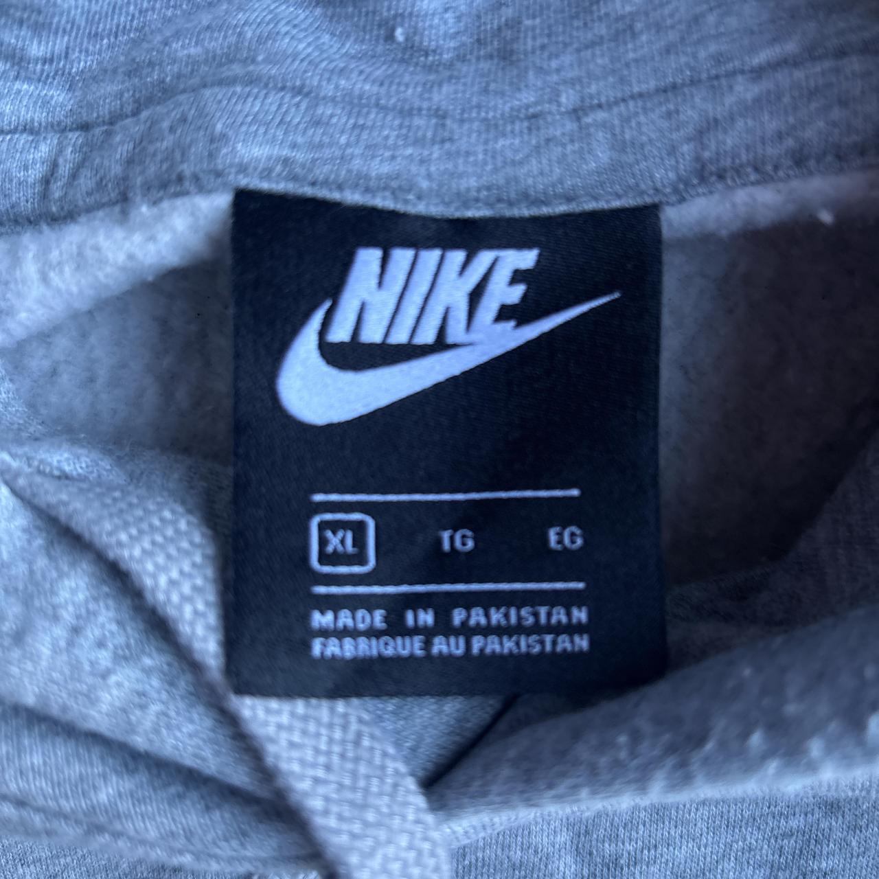 Grey Nike Logo Print Hoodie - XL