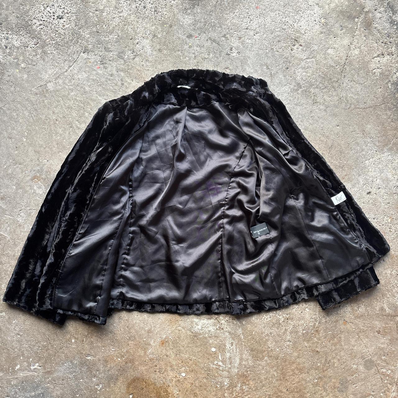 Vintage Black Klass Collection faux fur coat - oversized, lined, and with a