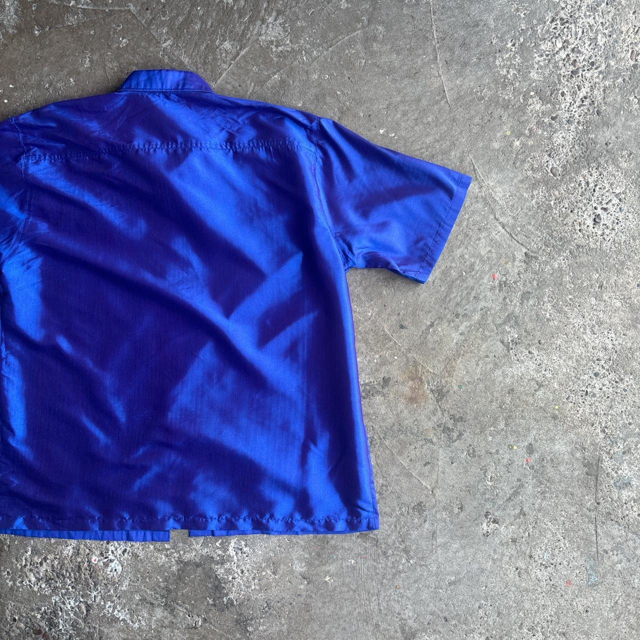 Blue/Purple Iridescent Silk Shirt