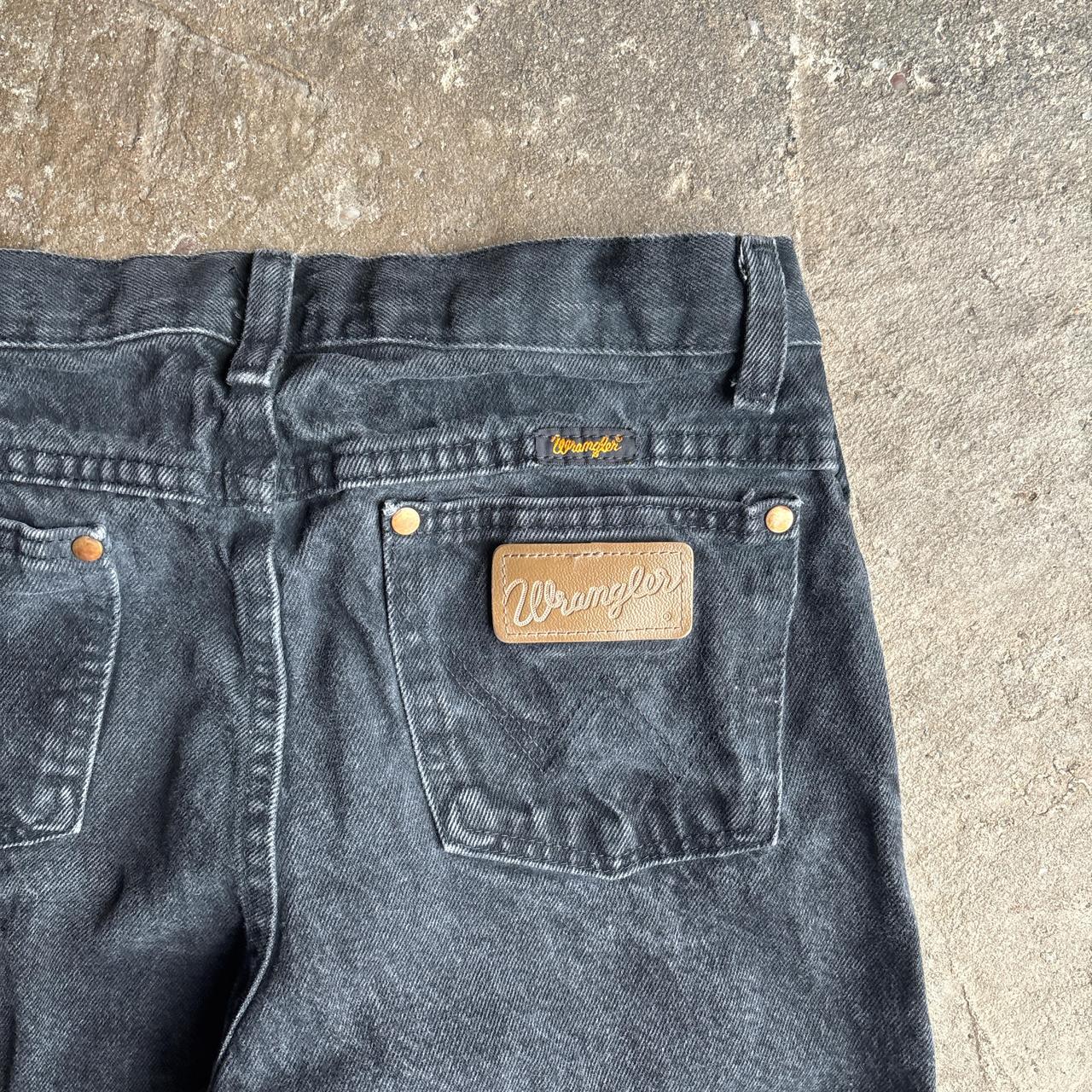 Black Washed Straight Wrangler Jeans - W28