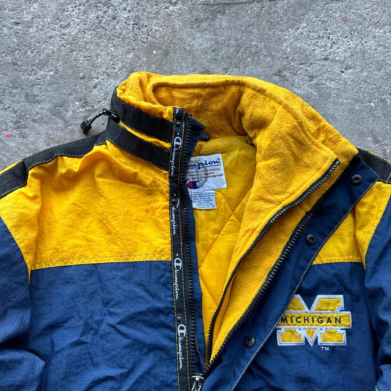 Vintage Champion Michigan Wolverines jacket with soft quilted and fleece lining