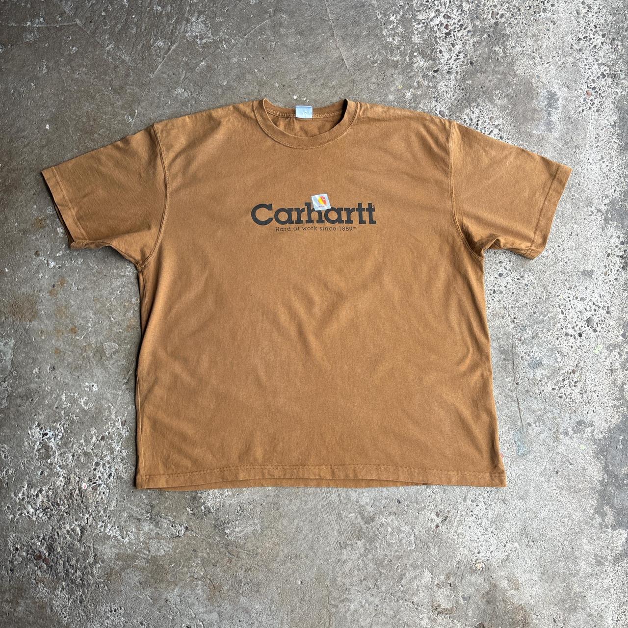 Brown Carhartt Logo Graphic T-Shirt - XL