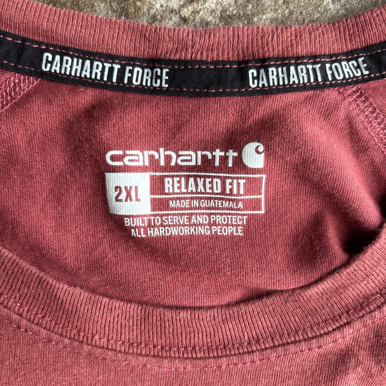 Peach/Red Carhartt Single Pocket T-Shirt - 2XL