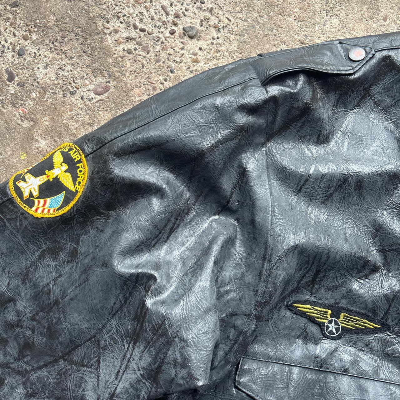 Vintage Black leather US Army bomber jacket