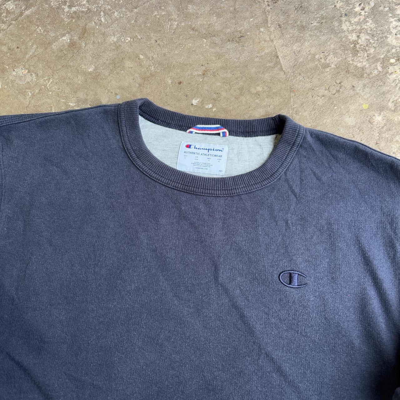 Navy Champion crew neck sweatshirt