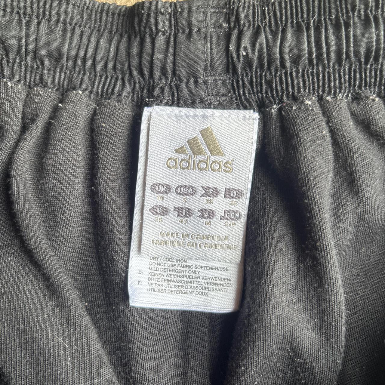 Black Adidas Three Stripe Shorts - 10 (women’s)
