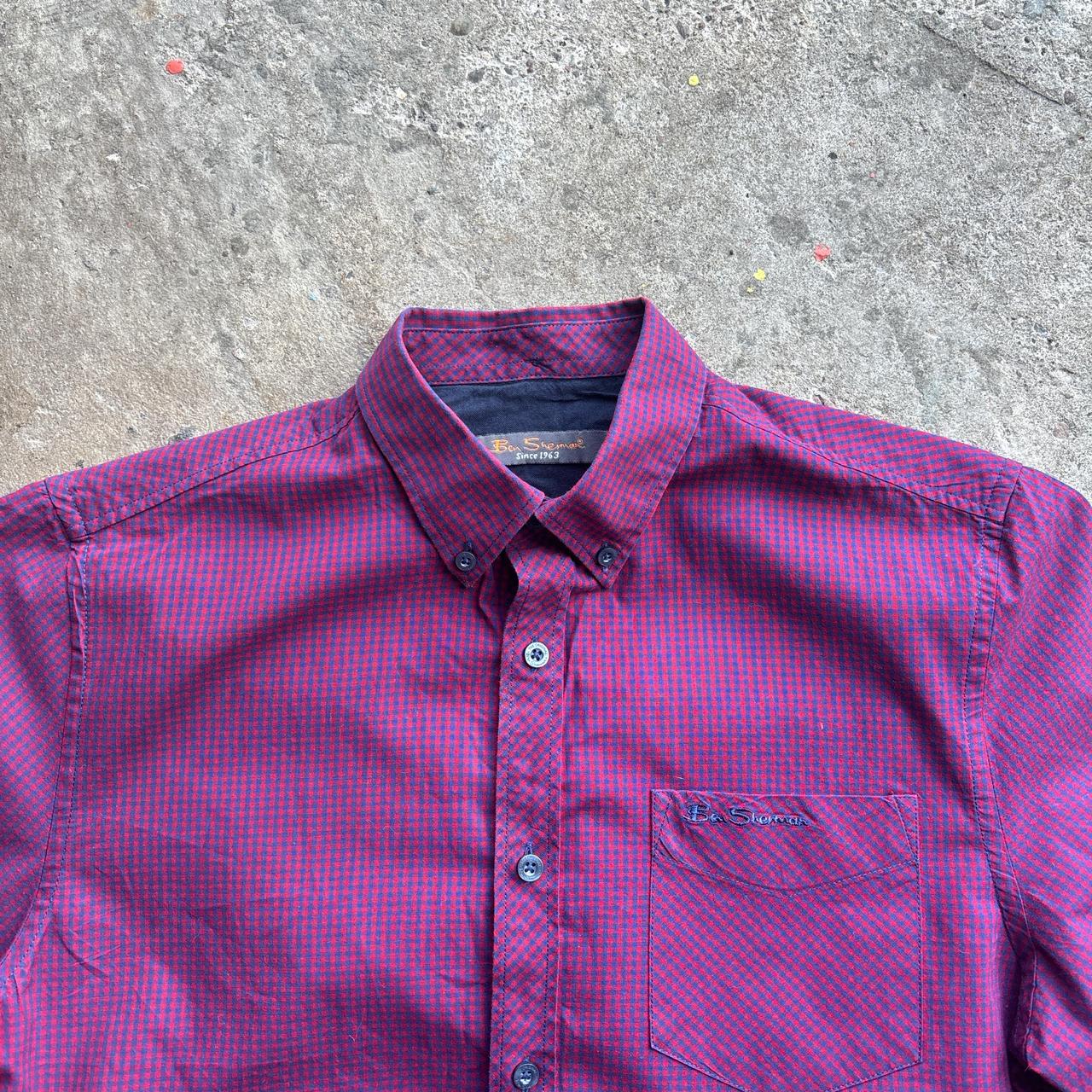 Vintage Ben Sherman Blue & Red Checkered Long-Sleeve Shirt