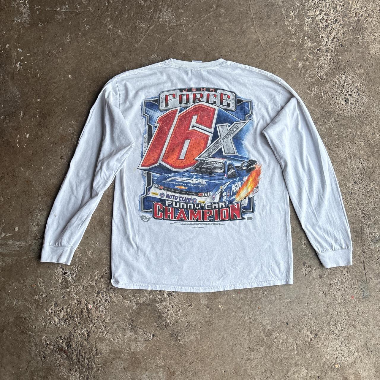 White Long-Sleeve Graphic ‘Funny Car Champion’ T-Shirt - L