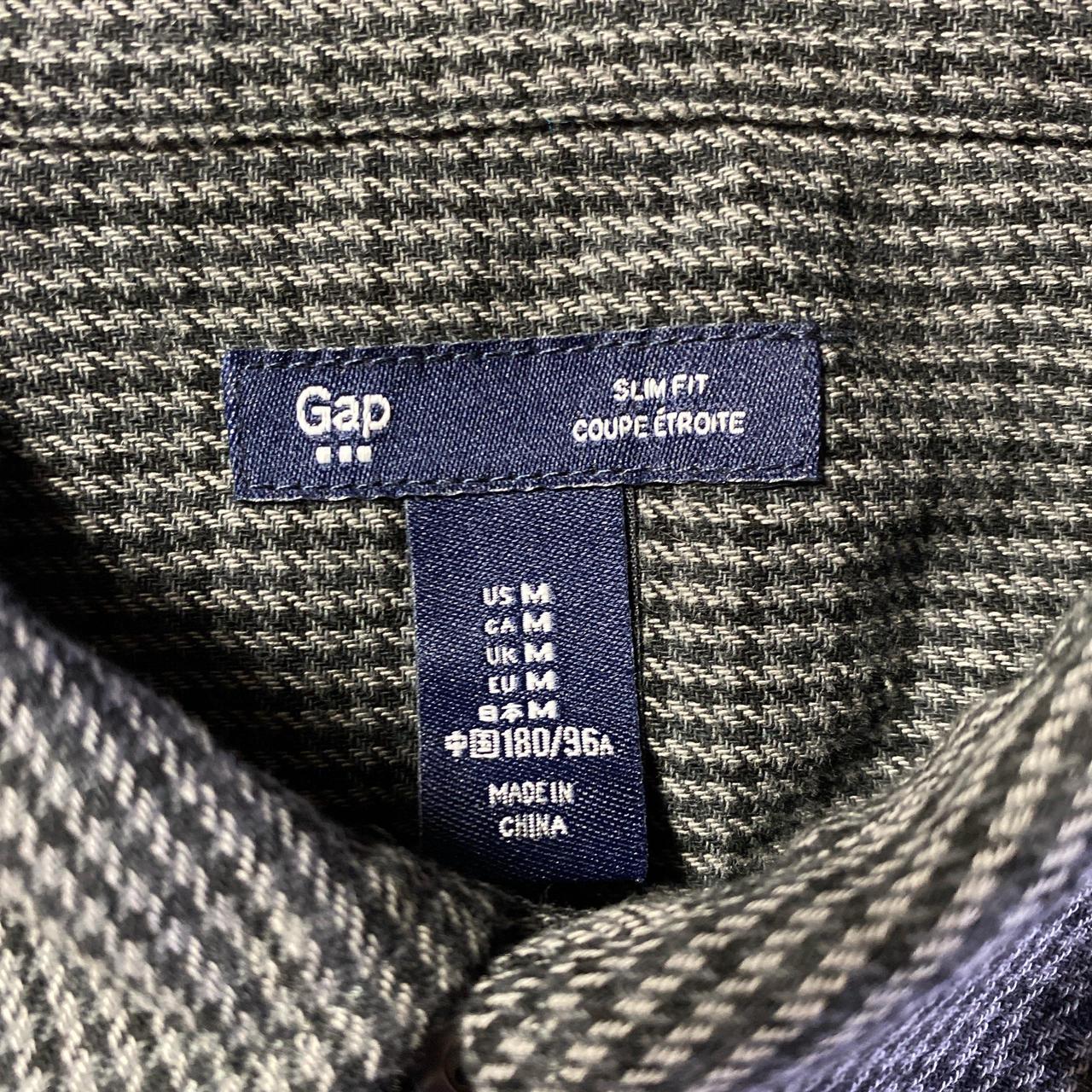 Grey Check Button Up Gap Long Sleeve Shirt - M