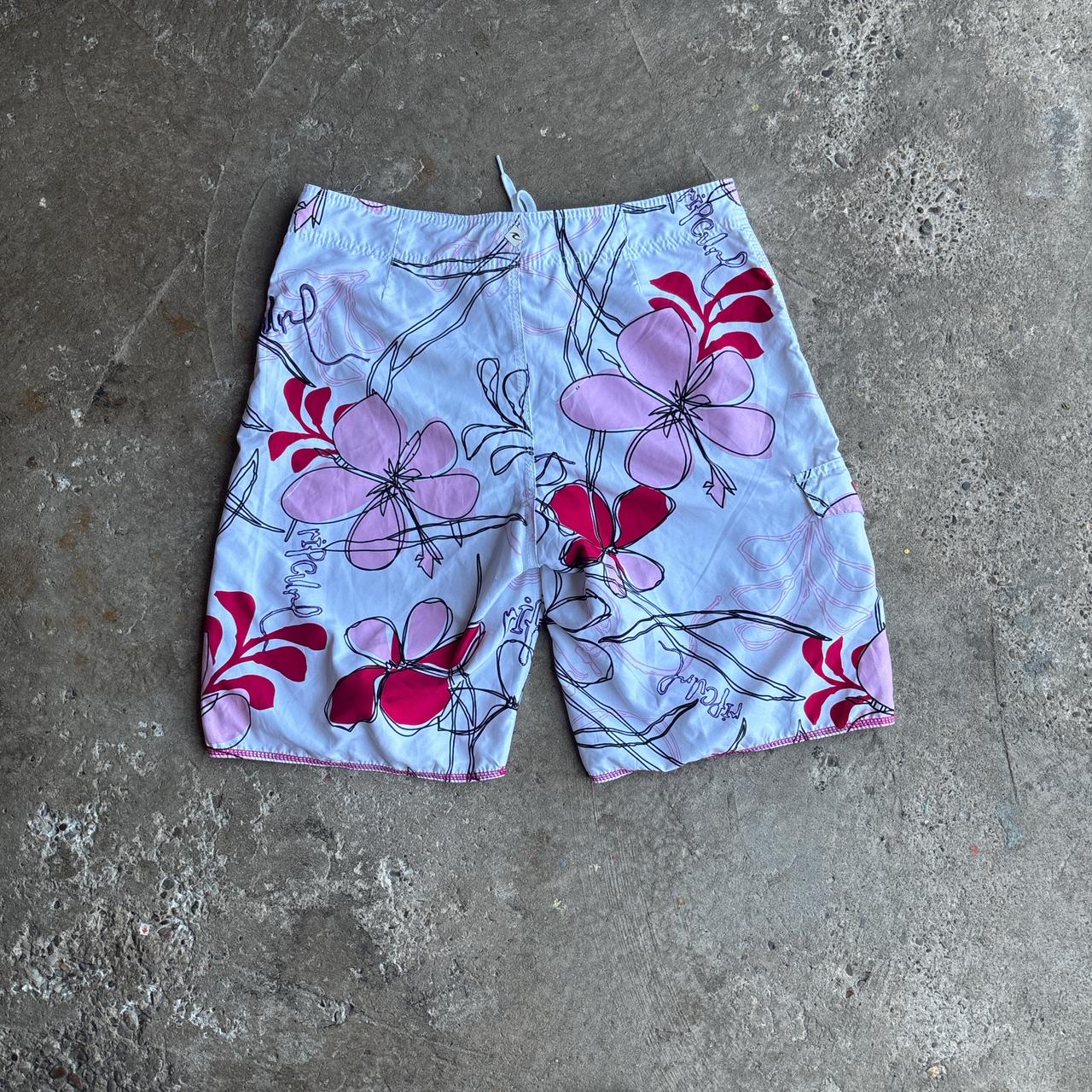 White & Pink Rip Curl Board Shorts
