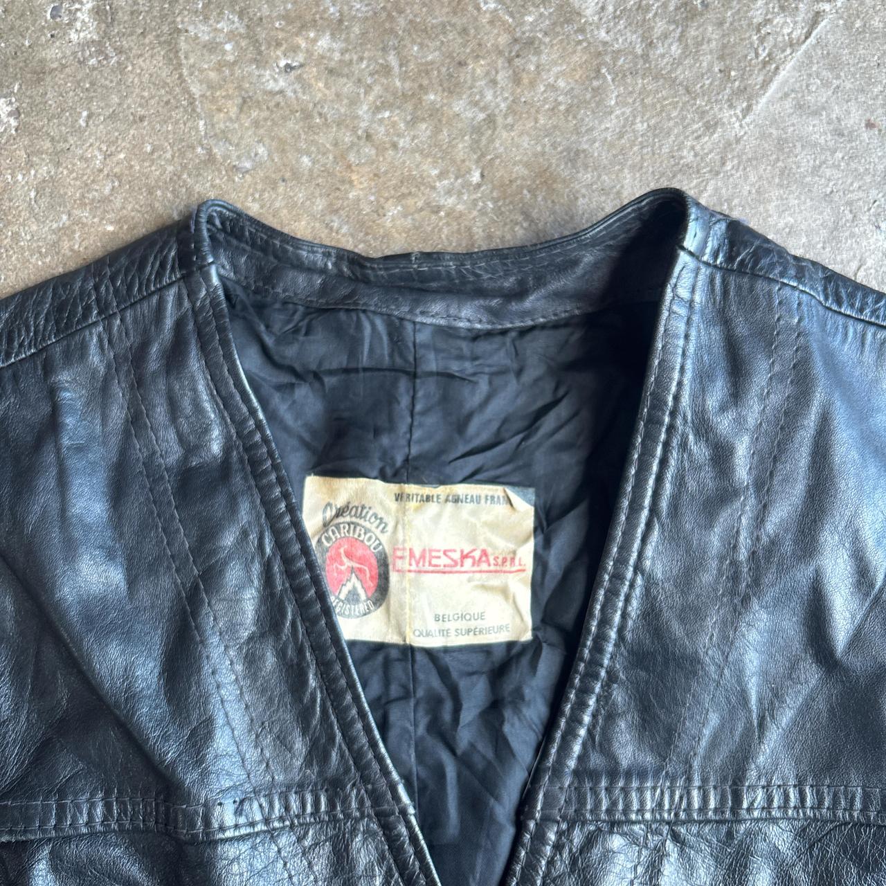 Black Leather Vest Jacket