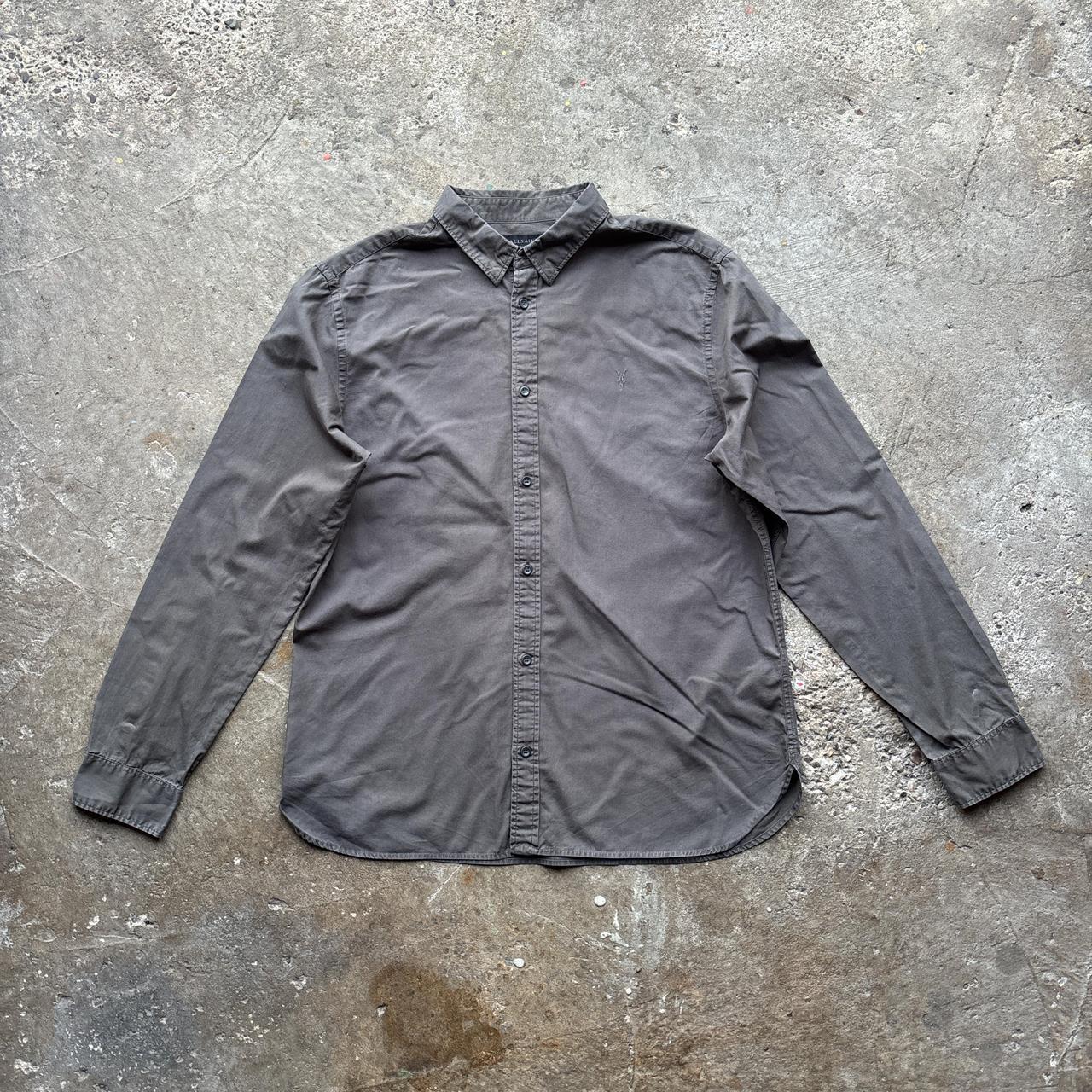 Grey AllSaints Rivera Long Sleeve cotton shirt
