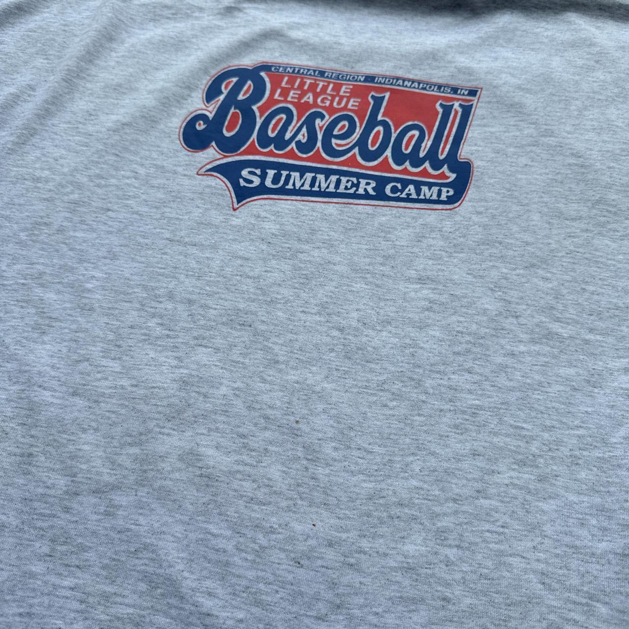 Grey graphic tee with ‘Little League Summer Camp’ print