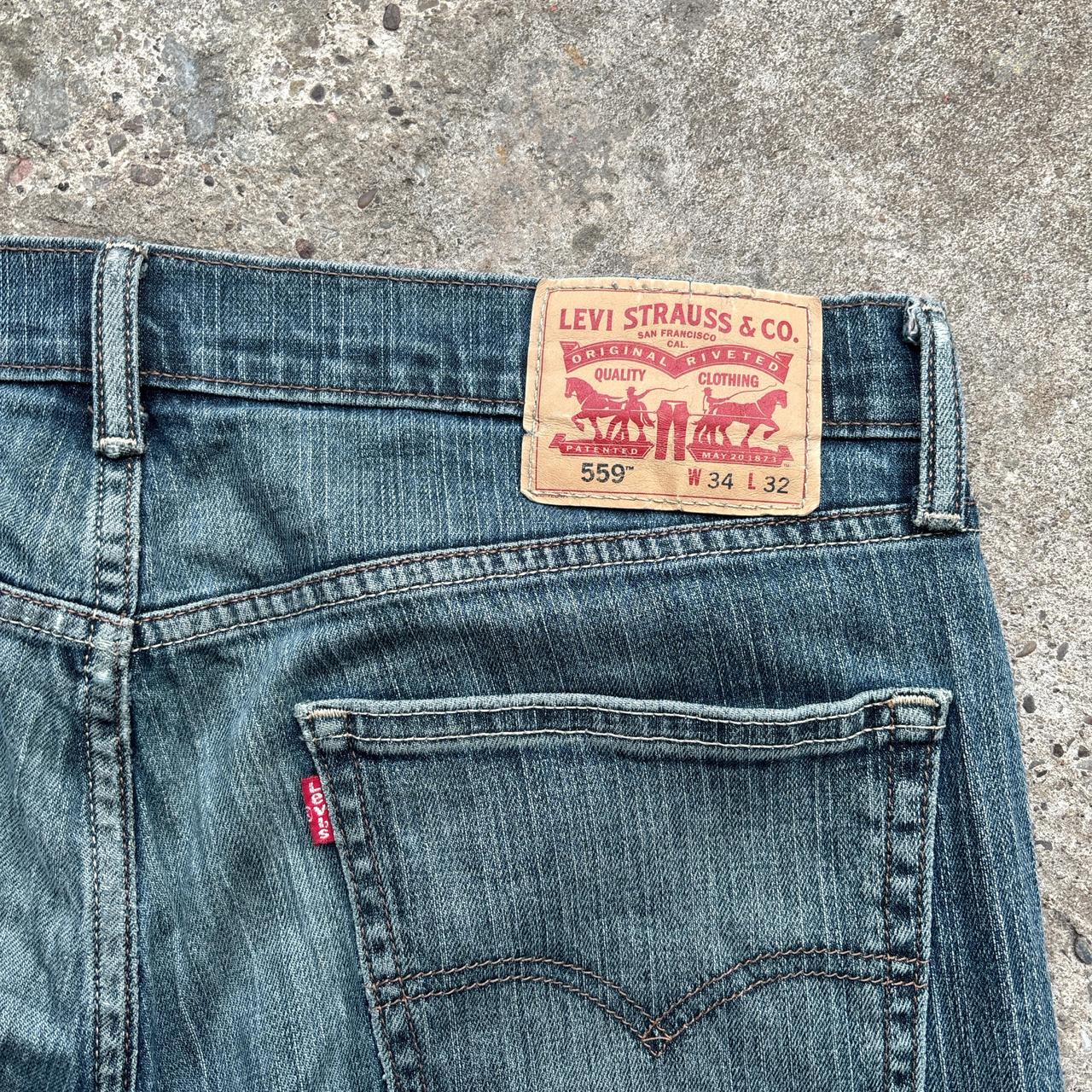 Levi Strauss & Co washed blue straight denim jeans