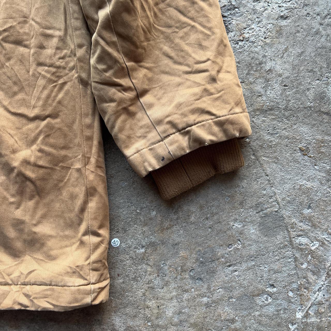 Tan workwear jacket with Sherpa lining