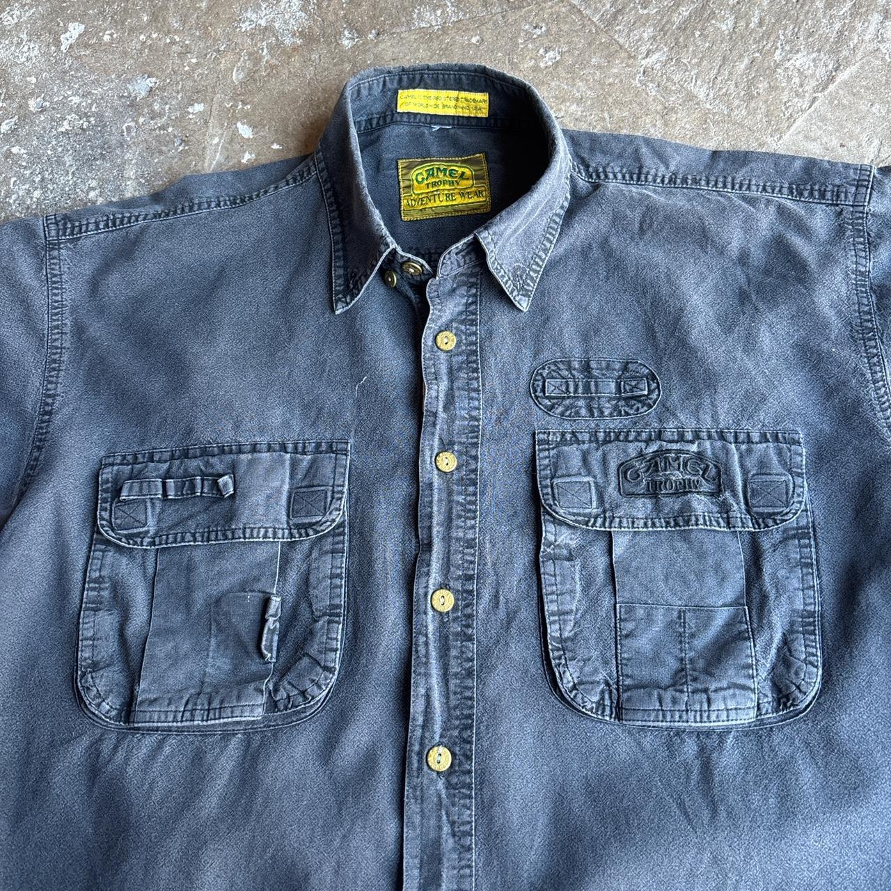 Vintage Washed black Camel short-sleeve shirt
