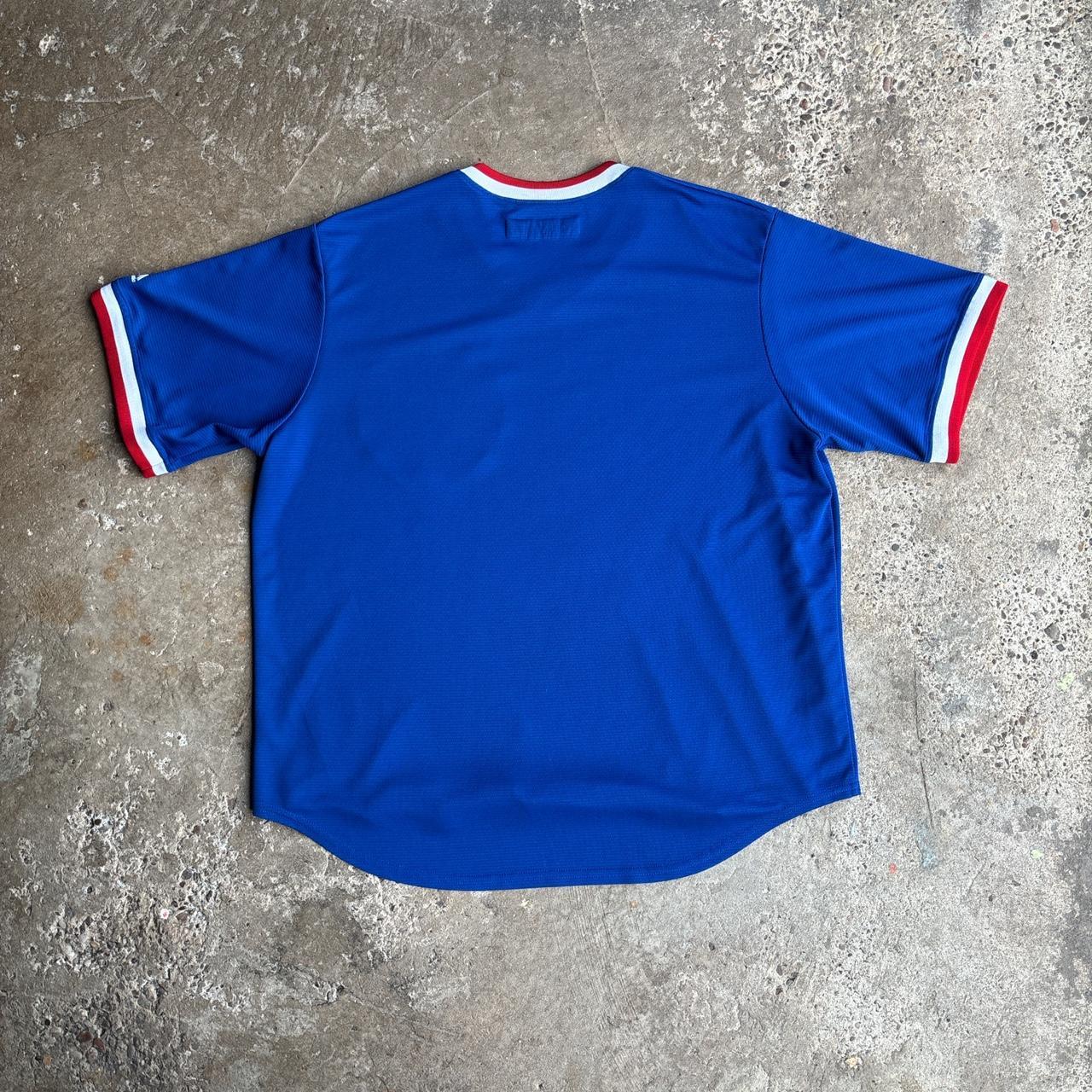 Vintage Majestic Cooperstown Chicago Cubs Blue & Red Baseball Jersey - 2XL