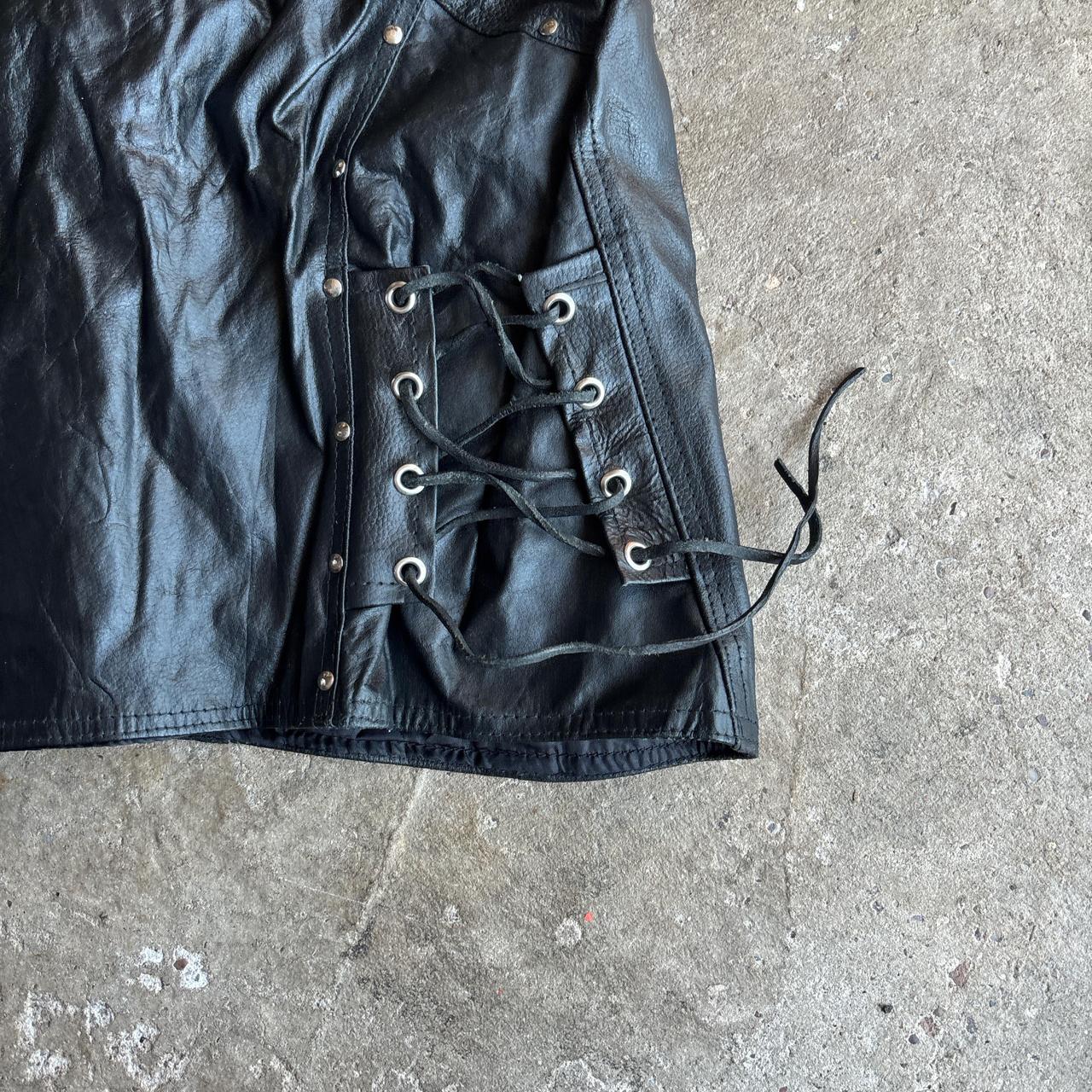 Black Leather Zip Up Vest Cropped Jacket