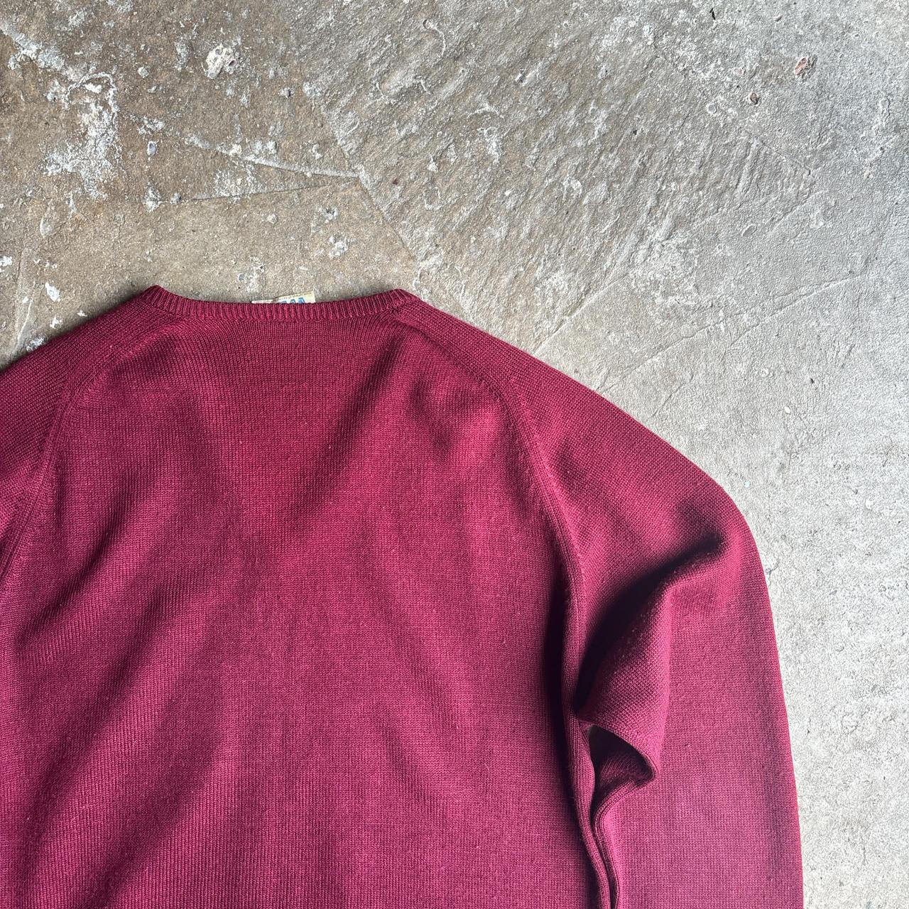 Burgundy Wales Rugby Union V-Neck Knitted Jumper