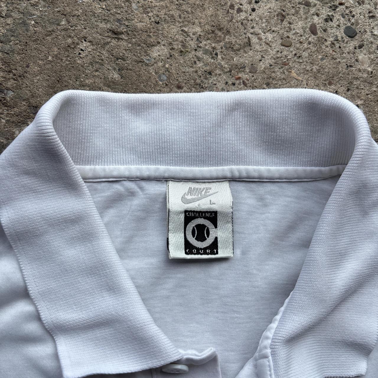 90s White Nike Challenge Court polo shirt - L