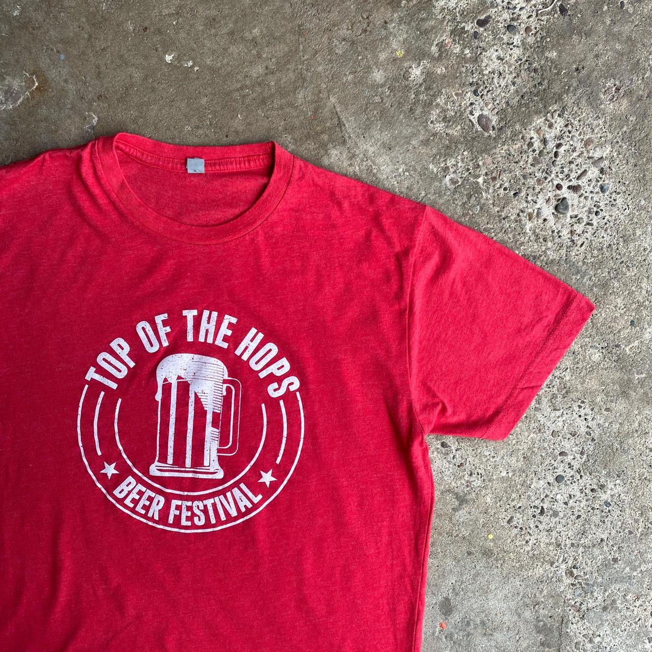 Red ‘Top of Hops’ Graphic Beer Festival T-Shirt - M