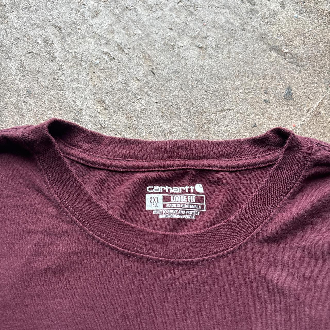 Burgundy Carhartt single pocket tee - XXL