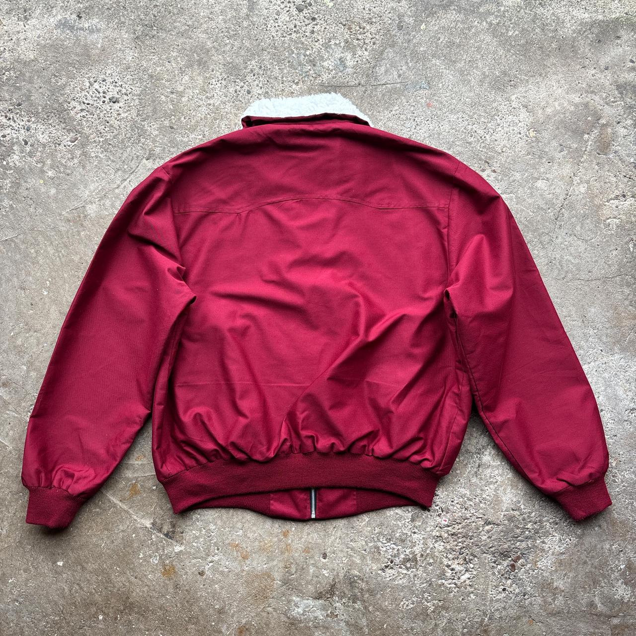 Vintage Burgundy Harrington Jacket with Sherpa collar