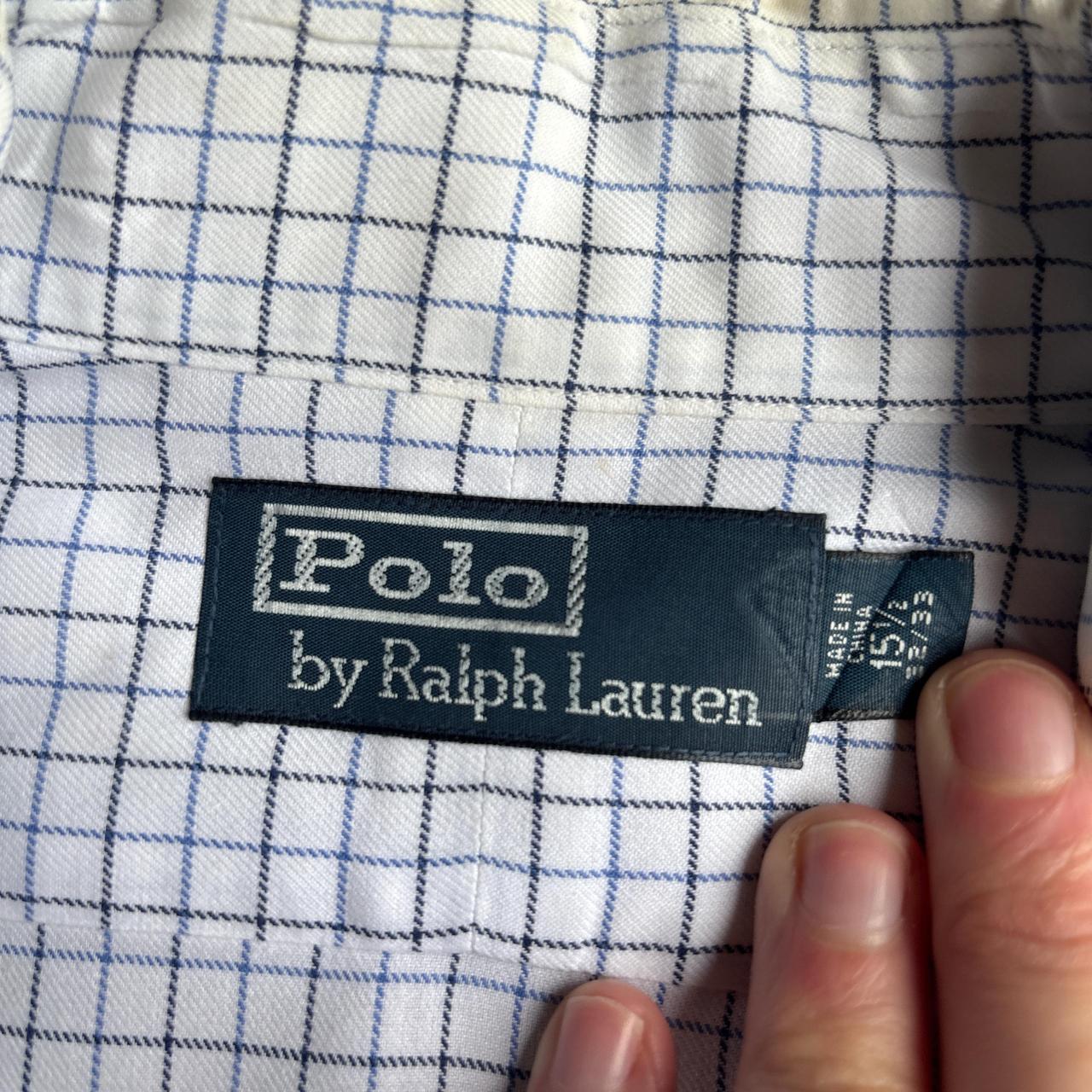 White & Blue Checkered Polo Ralph Lauren Long-Sleeve Shirt - XL