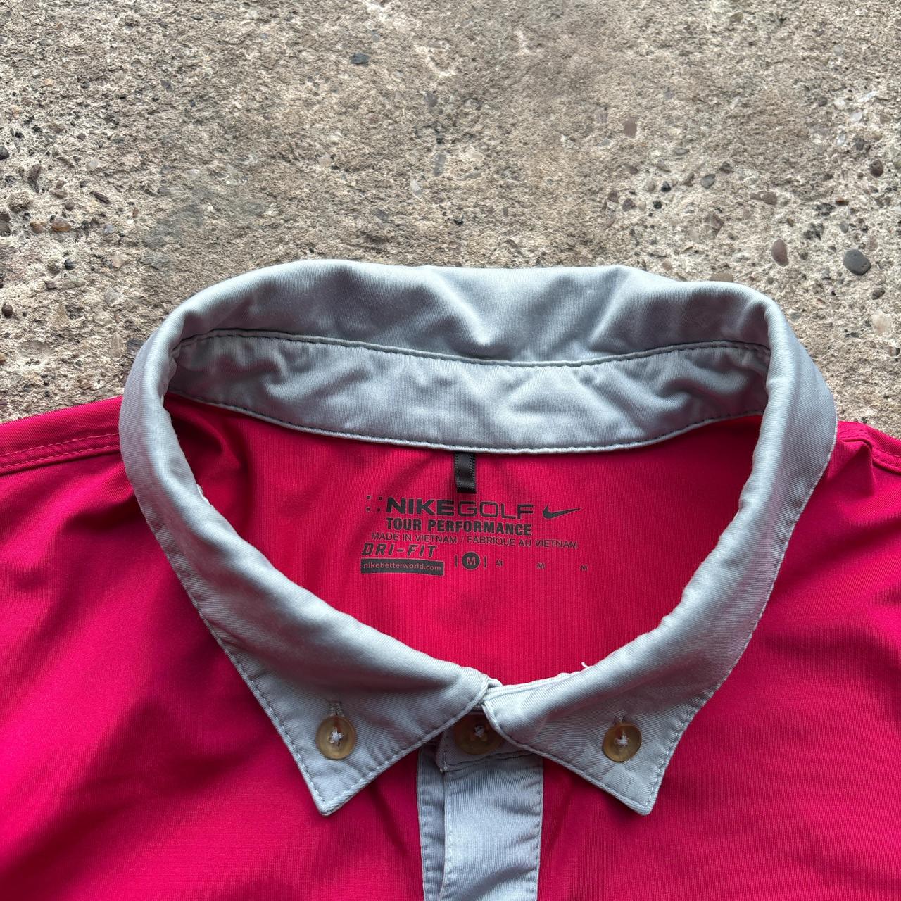 Pink and grey Nike Golf polo shirt - M