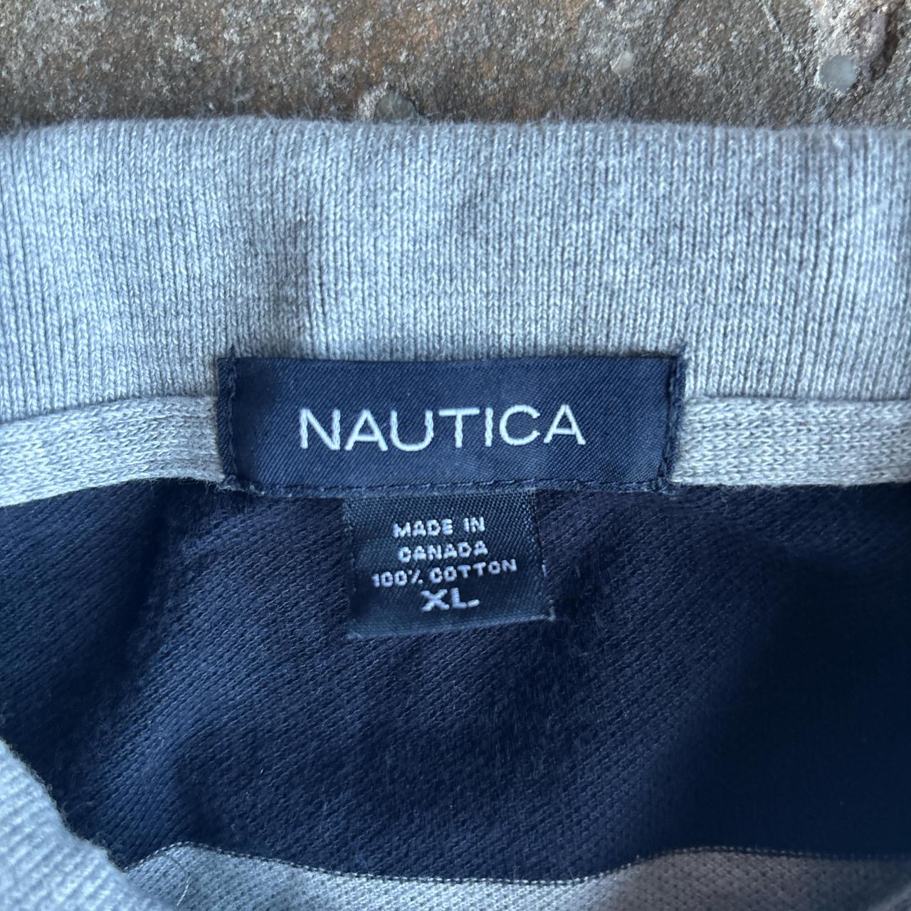 Grey & Navy Nautica Striped Polo Shirt